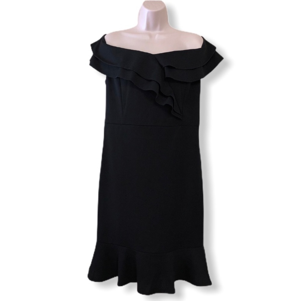 ILE Black Off The Shoulder Ruffle Dress